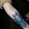 Oottati 2 Sheets Semi Permanent Waterproof Temporary Tattoos, 2 Weeks Long Last, 100% Plant-Based Ink Infinity Realistic Stickers, Skull Samurai