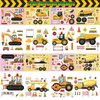 122 Pcs Construction Party Favors, Excavator Goodie Bags Stuffers -Coloring Books, Tattoo Stickers, DIY Stickers, Stampers, Cars, Crayons,Stickers & xcavate Fun with Engineering-Birthday Party Gift