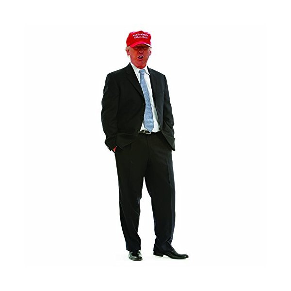 H38009V1 Donald Trump Red Hat Cardboard Cutout Standup