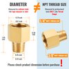 SUNGATOR 3/8 Inch Female to 1/4 Inch Male Reducer Adapter, NPT Brass Pipe Fittings Adapter, 1/4" to 3/8" Male Female NPT Reducer, Brass Reducer Pipe Extension Connector for Gas/Fuels/Oil, Pack of 2