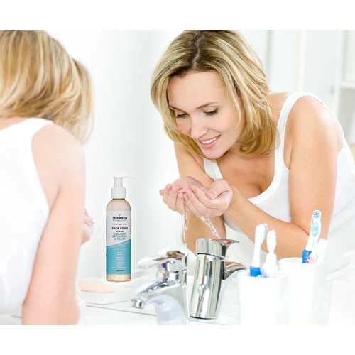 NutraNuva Face Food – Cleanser, Exfoliator & Toner All-in-One – Clear Skin Natural Vegan Facial Wash, Tea Tree & Clay, Gentle Clean Anti Aging, Not Drying/Oily, Restore pH, Fight Acne, 6 Oz