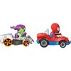 Hot Wheels RacerVerse Toy Cars 2-Pack, Set of 2 Die-Cast Vehicles with Character Driver, Optimized for Track Performance : Spider Man & Green Goblin