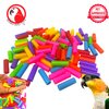 Bonka Bird Toys 2469 Pk 100 Colorful Plastic Tube Beads Foot Talon Craft Part Bird Toys Conure Parrotlet Quaker and Similar
