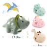 Karister 17.6in Plush Dinosaur Stuffed Animals,A Mommy Dinosaur with 3 Baby Dinosaurs,Triceratops, Tyrannosaurus Rex and Diplodocus.