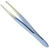 Camila Solingen CS32 3 1/2" Gold Tipped, Surgical Grade, German Stainless Steel Tweezers (Pointed) - Flawless Eyebrow and Facial Hair Shaping and Removal for Men/Women
