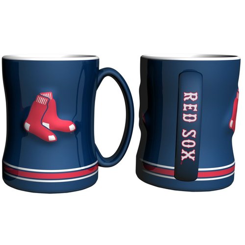 Boston Red Sox Coffee Mug - 14oz Sculpted Relief - Blue
