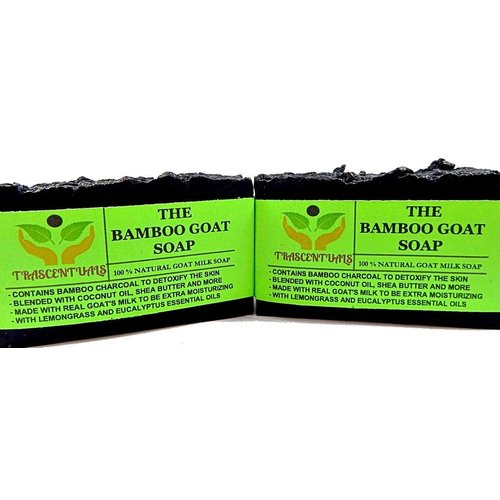 TRASCENTUALS Activated Bamboo Charcoal Soap With Goat Milk Also Contains Lemongrass and Eucalyptus Essential Oils For Skin Detoxification Comes in Box