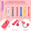 WILLBOND 72 Pieces Hair Perm Rods Set, Short Plastic Perming Rods Cold Wave Rods 6 Sizes Hair Curling Rollers with 1 Piece Steel Pintail Hair Comb for Hairdressing Hair Styling