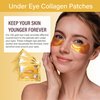 BTONE 10 Gold Under Eye Patches - 24k Collagen Powder Gold Eye Mask, Under Eye Patches for Dark Circles & Puffy Eyes Treatment Eye Gel Pads to Reduce Eyebags & Lifts Your Skin Anti Aging Gel Eye Mask