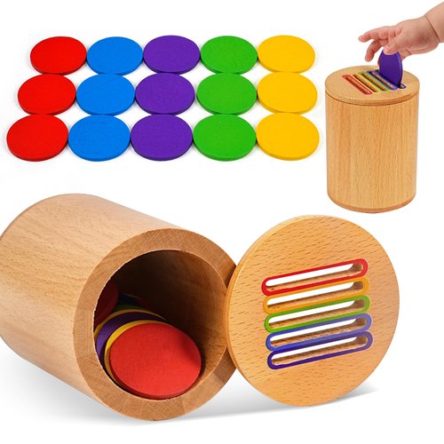 BOBOFISH Montessori Toys for 1+ Year Old: Wooden Learning Color Sorting Toys for Toddlers,Develop Fine Motor Skills Sensory Toys, Preschool Learning Activities, Busy Board Baby Boys Girls Gifts