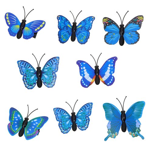 Butterfly Hair Clips Penta Angel 8Pcs Random Styles Glitter Realistic 3D Butterfly Hair Bow Pins ...