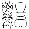 PETMHS Women's Punk Cut Out Harness Body Full Strappy Lingerie Waist Garter Belts Set Elasticity Bralette Goth EDC Halloween Club Party Dance Rave Wear (Black)