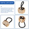 Lurrose Gold Ponytail Cuff Accessory - Punk Gothic Elastic Hair Tie Band with Hair Rope (6 Pcs)