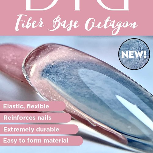 DIDIER LAB - Premium Octagon Fiber Base Coat Gel Nail Polish - Nail Strengthener - nail hardener - For LED UV Lamp - Clear Ridge Filler Base Coat Nail Polish - Soak off Gel Polish - With Vitamins