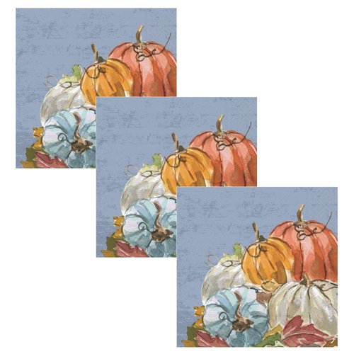Design Design 3-Ply Fall Themed Paper Luncheon Dinner Napkins 20-Count, Pumpkins Harvest
