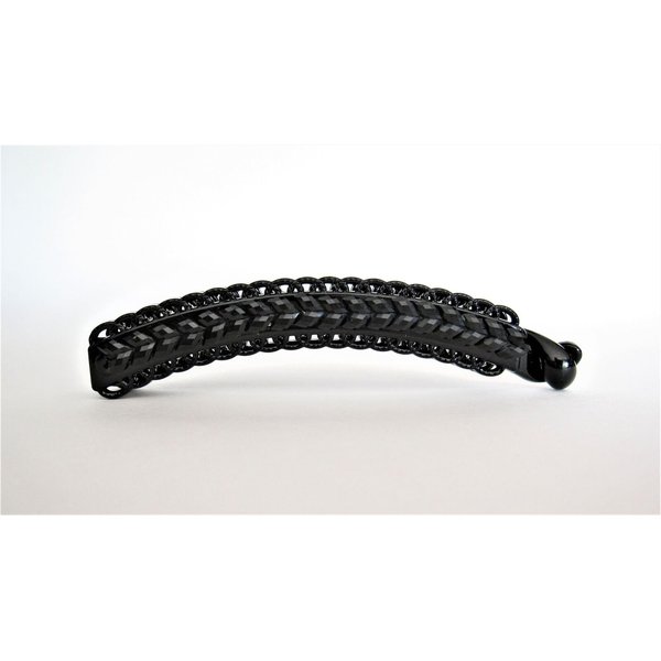 Black sparkly filigree banana hair clip with rhinestones medium fine hair