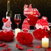 9 Pcs Valentine's Day Gnome Centerpieces Valentine Gnome Theme Party Decorations Supplies Gnome Valentine Party Favors Double Sided Valentine Honeycomb Table Favor for Girls Valentine Wedding (Gnome)