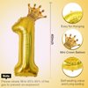 40 Inch Gold Number 1 & Mini Crown Balloon for Birthday Party Decorations, 1st Birthday Party Decorations, Baby Shower Anniversary Balloons Decorations Supplies