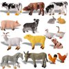 Cptoion 16 Pieces Mini Farm Animals Figures,Realistic Farm Animal Figurines,Plastic Farm Barn Animals Playset,Mini Learning Educational Playset for Cake Toppers Birthday Animal Themed Party Favors