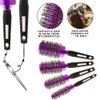 Aozzy 5pcs Blow-Drying Round Hair Brush Set - Ceramic, Boar Bristle Brush for Women - Thermal Barrel Brush Set, Styling & Roller Brush for Shiny, Smooth and Bouncy Hair