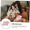 FELTECHELECTR Miniature Dollhouse Sofa Furniture Creative Jewelry Box Organizer Stylish Couch with Playroom and Collectibles