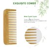MRD Bamboo Wide Tooth Comb, Detangling Anti-Static Brush Natural Curly Wavy Dry Hair For Womens and Mens Hand Polished (1PCS)