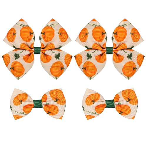 Halloween Pumpkin Costume Hair Bows for Kids Toddler Girls Halloween Theme Ribbon Bows Hair Clip Barrettes Alligator Hairpins Teens Baby Fall Thanksgiving Party Favor Decor Accessory