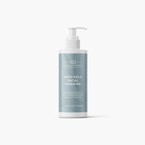 103 Collection Vegan Gotu Kola Facial Cleanser, Aloe, Vitamin C & E, Acne-Prone & Sensitive Skin, Oil-Free Daily Face Wash, Dye-Free, 4 fl. oz