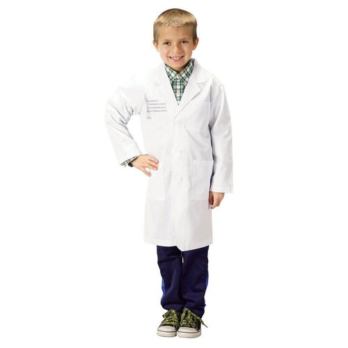 Aeromax Jr. STEM Lab Coat, White, 3/4 Length, size 12/14