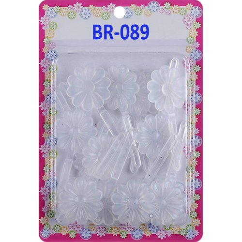 Tara Girls Super Cute Self Hinge Plastic Mulit Design Hair Barrettes Selection. 18 pc Clear color Sunflower. Flower size 1.25 inch * 1.25 inch