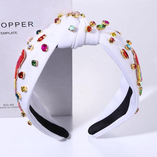 Birthday Headband for Women Beaded Fabulous 40 Milestone Birthday Headbands Colorful Rhinestone Crystal Birthday Hairband Crown Tiara Accessories Birthday Gifts for Her (FABULOUS 40)