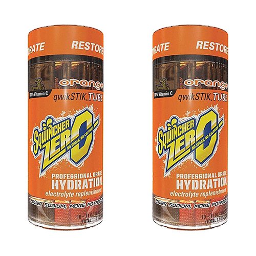 Sqwincher Zero Qwik Stik Sugar Free Electrolyte Powdered Drink Mix Low Calorie - Assorted Flavors And Sizes (Orange, 20 Sticks)