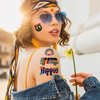 Casciybo Hippie Temporary Tattoos for Women Men, 10 Sheets 70’s Groovy Hippie Love and Peace Rainbow Waterproof Fake Tattoo Stickers for Adult Kids Birthday Party Favors Supplies Gifts
