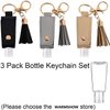 Milcraft Portable Empty Travel Bottle Keychain Hand Sanitizer Bottle Holder 3 Pack 1oz / 30ml Small Squeeze Bottle Refillable Containers for Toiletry Shampoo Lotion Soap (Black+Grey+Khaki)