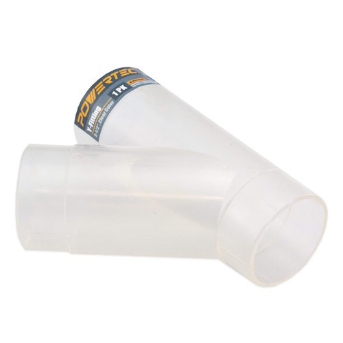 POWERTEC 2-1/2 Inch Clear Y Fitting for 2-1/2 Inch Dust Collection Hose, 2 1/2 Inch Dust Collection Hose Connector Fittings for Dust Collection System, 1 pack (70228)