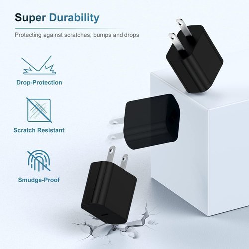 iPhone 15 16 Charger, 20W USB C Fast Charging Block and 6ft Type C to C Cable Cord Long for Apple iPhone 15 Plus/15 Pro Max/16 Pro,iPad Pro 12.9 inch/4/3 Gen, iPad Wall Plug Power Adapter Cube Brick