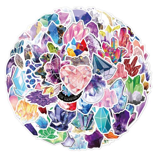 TIESOME 100Pcs Crystal Stickers, New Crystal Personalized Graffiti Stickers for Laptop Scrapbook Water Bottle Phone Notebooks Diary