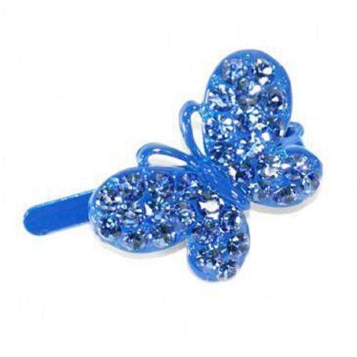 STARGAZER Hair Pins Clips Barrettes – Butterfly Magnet Crystal Rhinestone Decorative Fashion Magnetic Metal Accessories Set for Women Girls AC7599 Sapphire