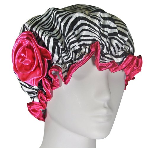 Kella Milla Stylish Satin Shower Cap - Zebra