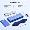 Ezona Heated Eye Mask, Warm Eye Compress Mask for Dry Eyes, USB Electric Eye Heating Pad with Temperature & Timer Control, Dry Eye Mask for Dry Eyes, Blepharitis, Sinus Migraine (Indigo)