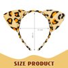 WOVOWOVO 6 Pieces Leopard Cat Ear Headband for Women Animal Ears Hairbands Cheetah Ears Headbands Halloween Cosplay Costume Theme Party Decorations for Kids Adults