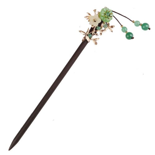 Hairpin Wooden Hair Stick Retro Chinese Resin Flower Tassel Classical Feminine Temperament Bride Hair Accessories Decoration Fixed