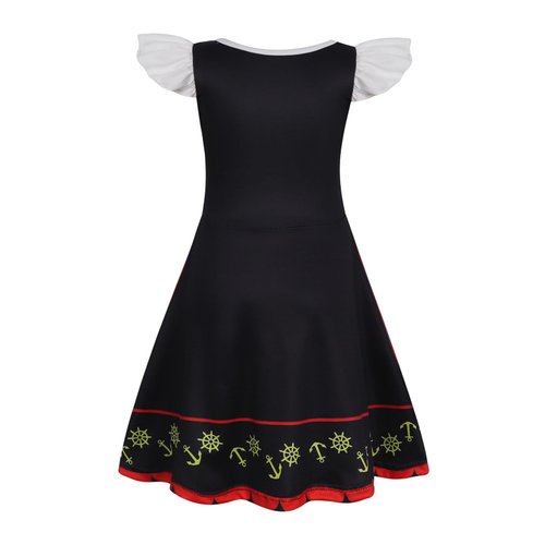 Sukyfecde Pirate Costume Dress up for Girls Kids Buccaneer Cosplay Outfits Birthday Party Dress Halloween Princess Dresses Size 6 Black Red