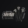 Teyglen Crystal Bride Wedding Hair Comb and Hair Pins Silver Rhinestone Hair Piece Bridal Hair Accessories for Women Handmade Crystal Headpiece