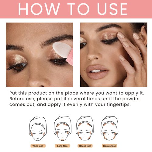 Eye Shadow Body Glitter, High Gloss Face Powder Stick,Face Body Shimmer Glitter Patting Powder, Hightlighter Stick Puff Fairy Stick,Nude Shiny Brighten Dimension Skin for Body Face Hair Lip Eye