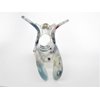 Blue white and mixed color marbled design hair claw clip for fine, thin hair