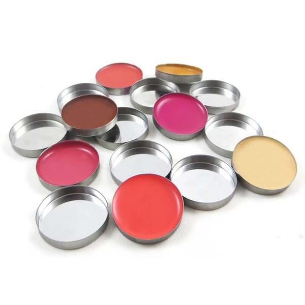 Z Palette Silver Empty Round Metal Pans 60 Pack for Eyeshadow Palette Magnetic Makeup Palette (26mm)