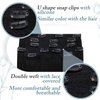 RUNATURE 22 Inch Hair Extensions Clip in Off Black Hair Extensions Clip in Human Hair Double Weft Straight Clip in Hair Extensions Black Human Hair Full Head 120g 7 Pieces
