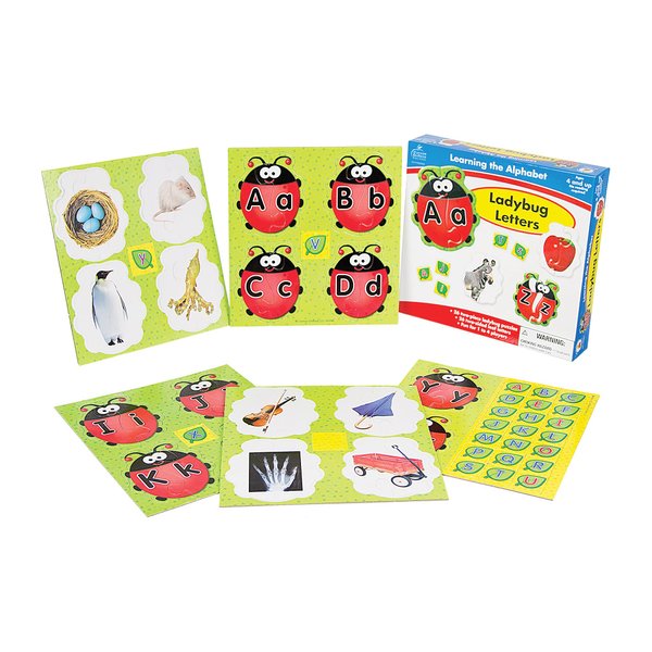 Carson Dellosa Ladybug Letters Alphabet Puzzle—Kids Alphabet Game With 26 2-Piece Ladybug Puzzles, 26 2-Sided Leaves With Alphabet Letters, 1-4 Players, Ages 4+