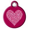 Dog Tag Art Valentine Heart Personalized Pet ID Tag for Dogs and Cats, Silent Polymer Coated Stainless Steel Nametag with Customized Identification Information - Small .875" Diameter